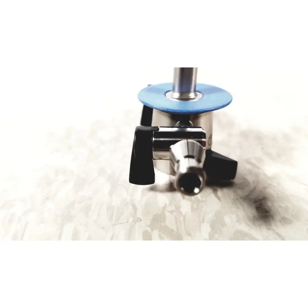 Silver tripod head with black rubber handles and blue circular top plate for olympus a20933a 21fr blue sheath obturator