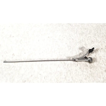 Silver olympus a20975a endoscope bridge with slender metallic shaft and black-tipped control knobs for precision use