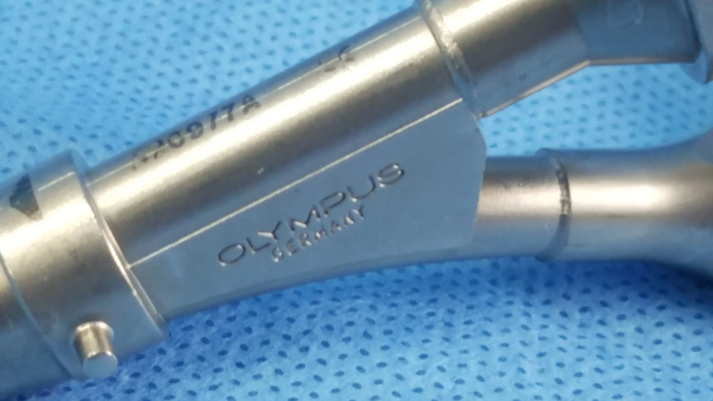 Silver metallic dual channel cysto bridge surgical instrument compatible olympus with olympus germany engraving