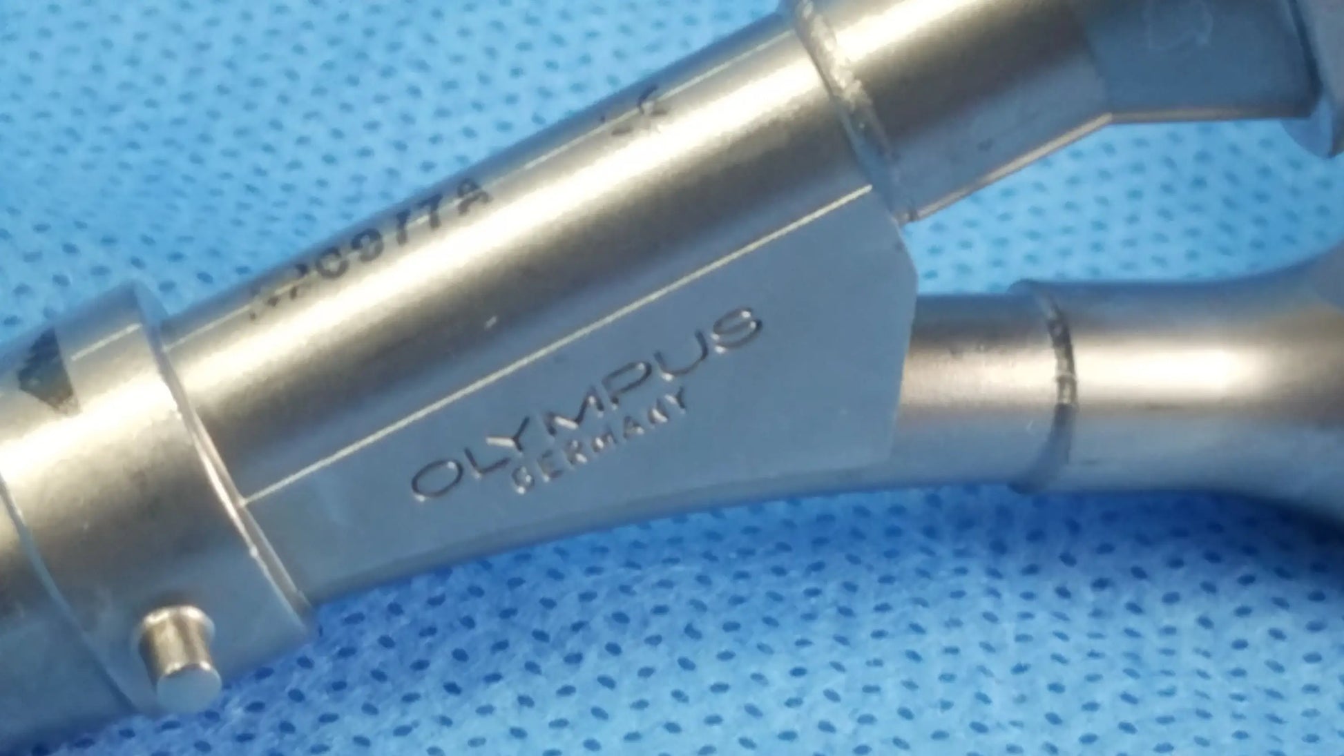 Silver metallic dual channel cysto bridge surgical instrument compatible olympus with olympus germany engraving