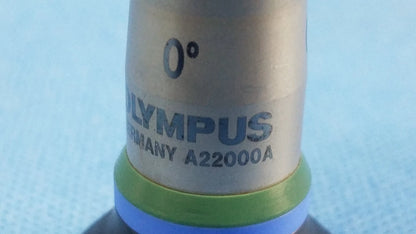 Olympus a22000a autoclave cystoscope with metallic finish and green blue rings compatible with Olympus cystoscopic systems
