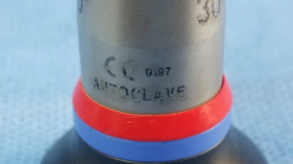 Silver metallic a22002a autoclave valve with red and blue sealing rings compatible with olympus cystoscopic systems