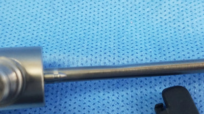 A sleek metallic olympus a22002a 30° autoclavable cystoscope compatible with olympus cystoscopic systems