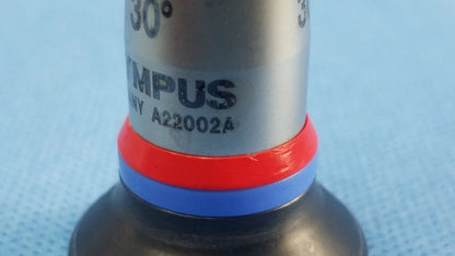 Silver olympus a22002a 30° autoclave cystoscope lens with red and blue rings compatible olympus cystoscopic systems
