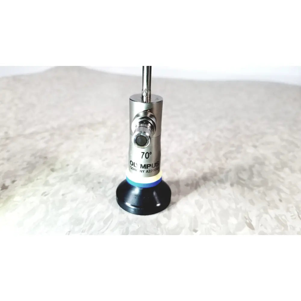 Silver and black olympus a22003a 4mm autoclavable cysttoscope with 70-degree angled lens model a25-138