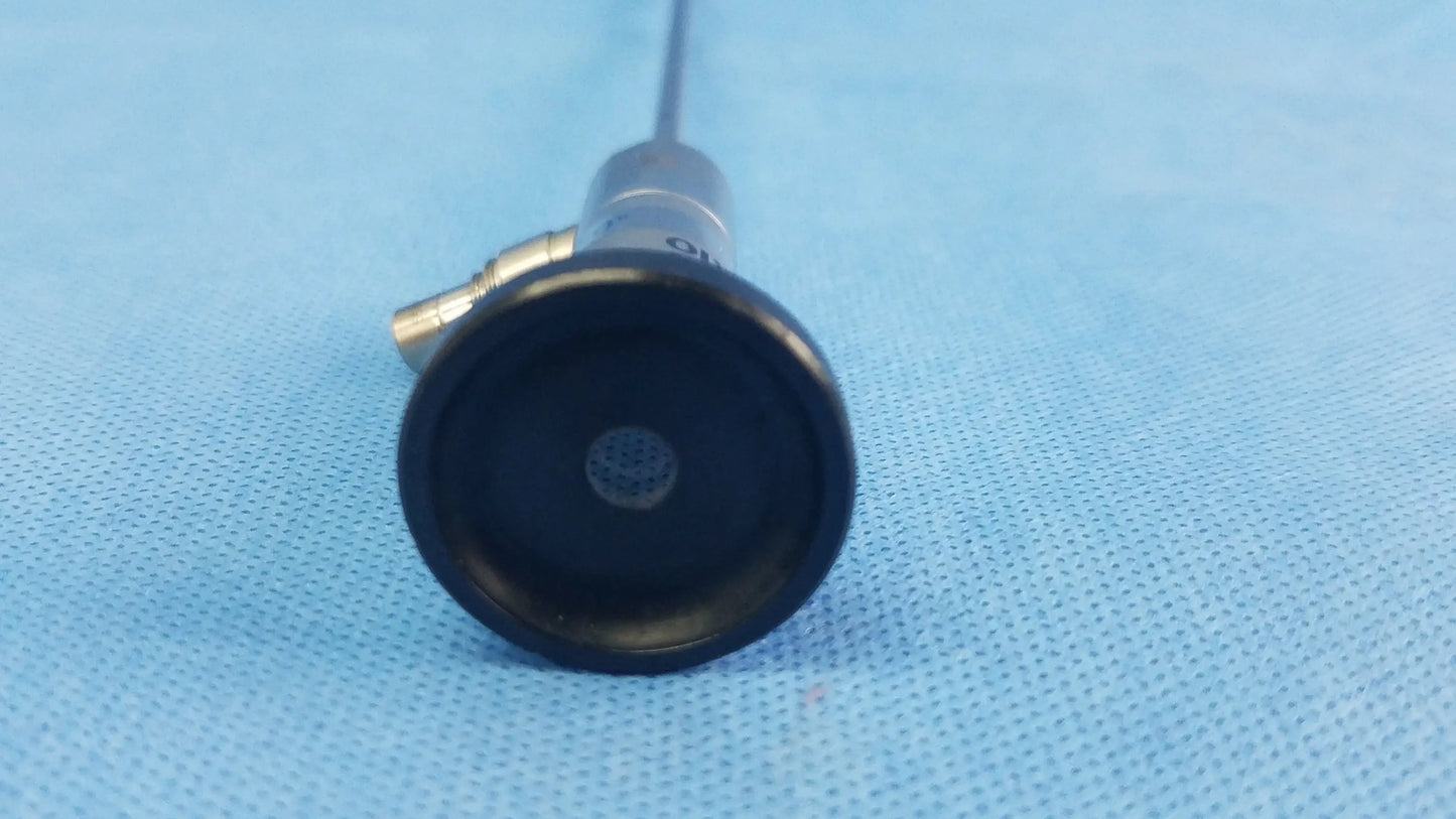 Black circular end of olympus a22003a rigid scope 70º with metallic connectors compatible olympus endoscopic systems