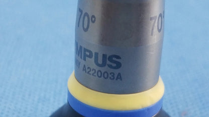 Silver olympus 70 degree rigid scope lens with yellow blue rubber ring compatible olympus endoscopic systems