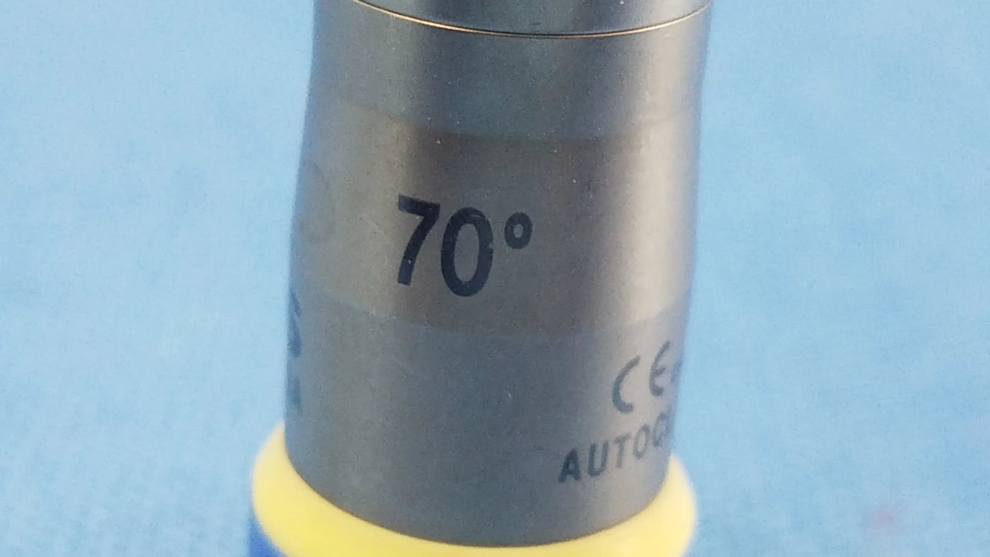 Silver metallic microscope objective lens marked 70 degrees ce auto for olympus a22003a rigid scope compatible olympus endoscopic systems