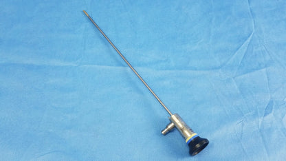 Silver olympus a22003a rigid scope 70 degree with black rubberized grip and metallic joints compatible olympus endoscopic systems