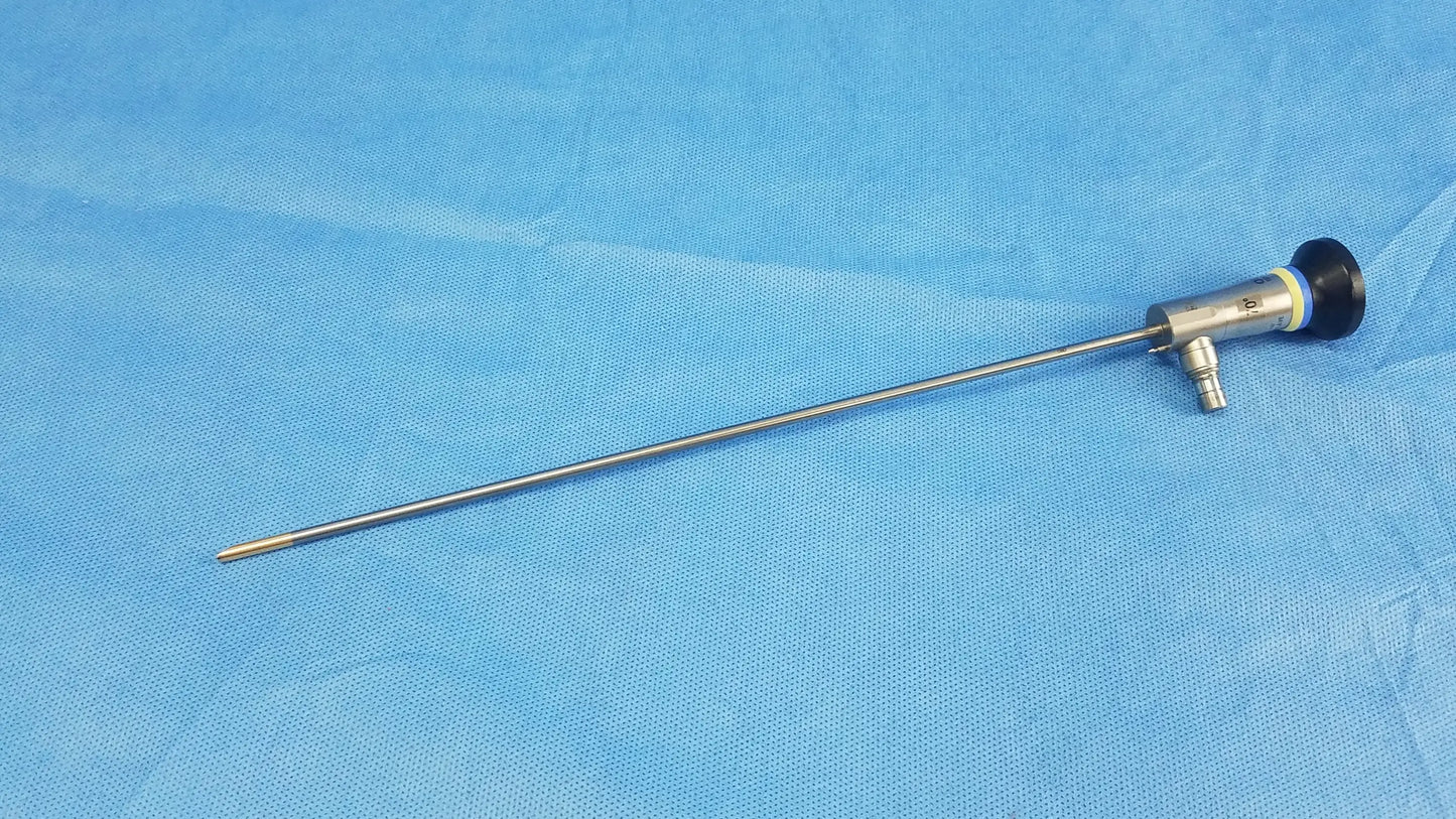Silver rigid scope olympus a22003a with black knob and metallic joints compatible with olympus endoscopic systems