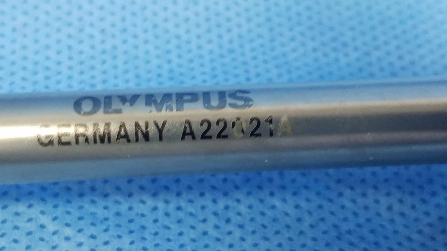 Silver-colored metal rotatable outer sheath engraved olympus germany a22021a for medical use 27 fr