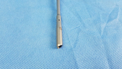 A sleek metallic olympus a22071a visual optical obturator with cylindrical body and flared tip in silver finish