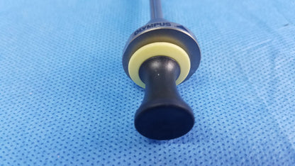 Black and yellow Olympus A22085A deflecting obturator handle with matte finish compatible Olympus instrument component