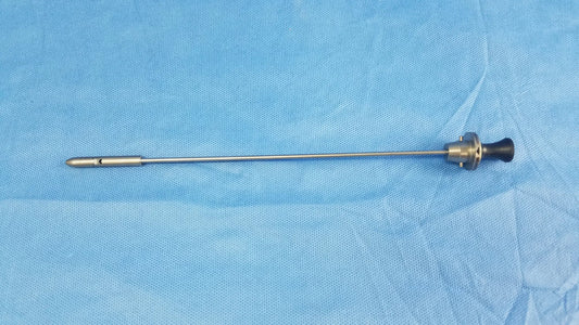 Silver surgical endoscope with black ergonomic handle and metallic joints compatible olympus deflecting obturator instrument component
