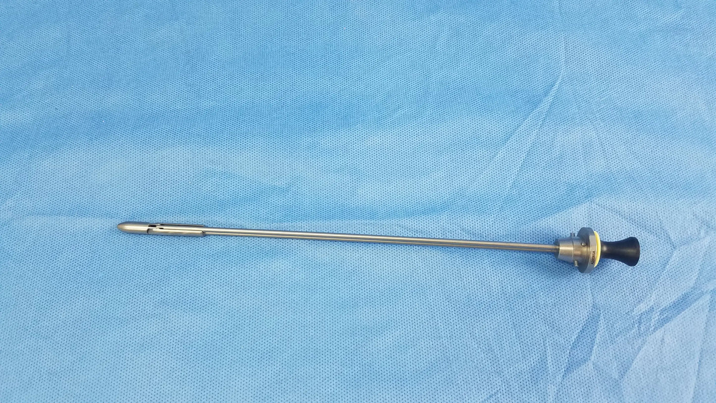 Silver surgical deflecting obturator with black handle and metallic shaft compatible olympus instrument component