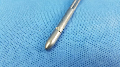 Olympus A22085A deflecting obturator silver instrument component with sleek polished metallic finish and tapered tip compatible Olympus