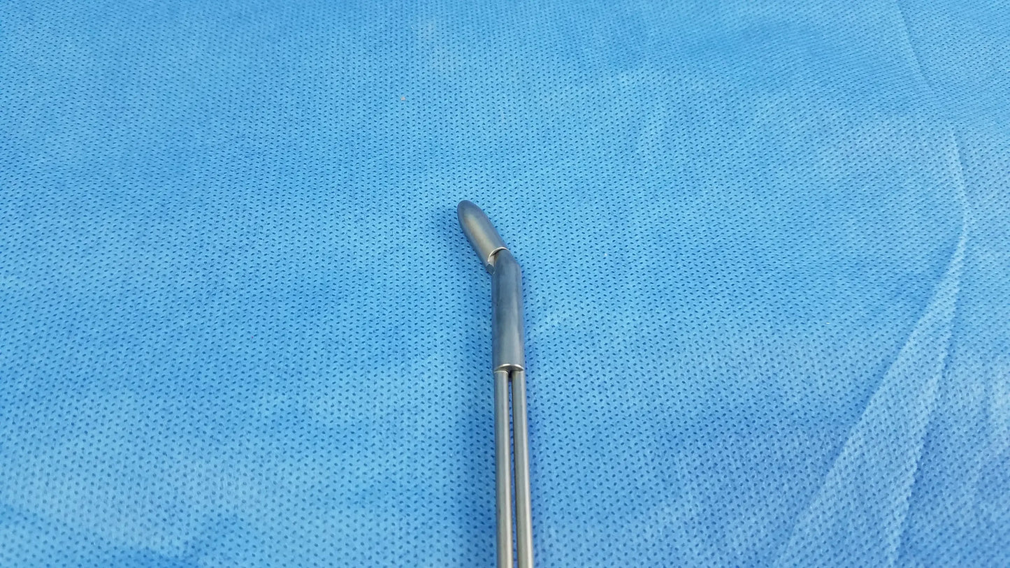 Stainless steel deflecting obturator instrument component with curved tapered tip and smooth shaft compatible Olympus A22085A