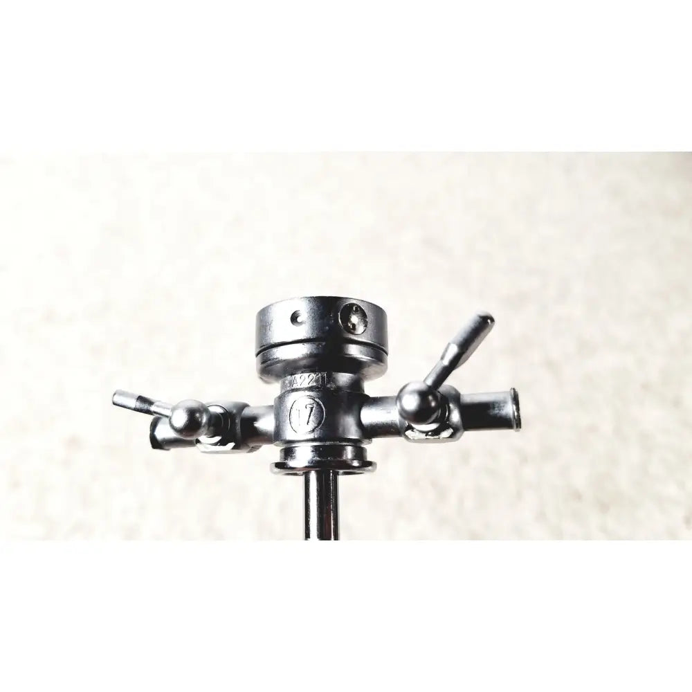 Black metal tripod head with three adjustable knobs and central mounting plate for olympus a2211 dual valve sheath use