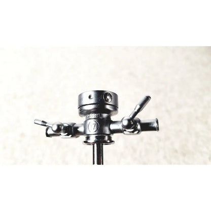 Black metal tripod head with three adjustable knobs and central mounting plate for olympus a2211 dual valve sheath use