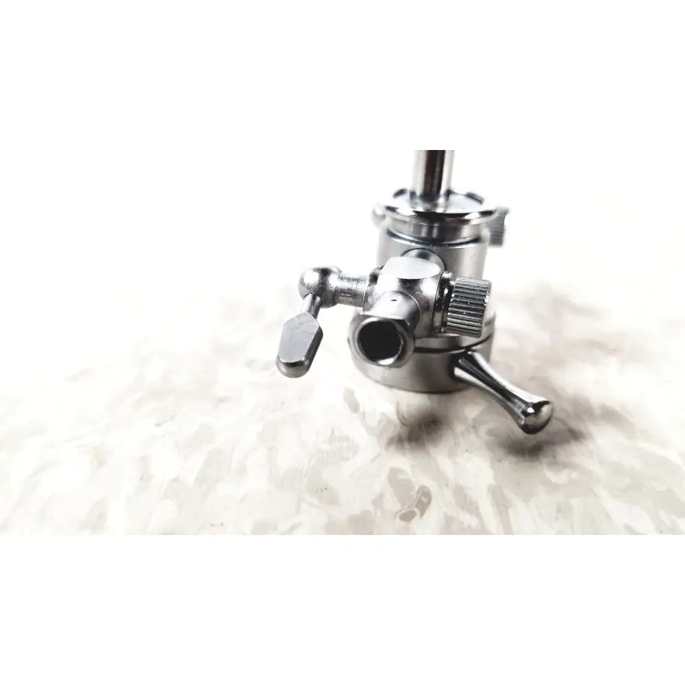 Silver metallic olympus a2211 dual valve sheath with textured knob and two lever handles for precise control