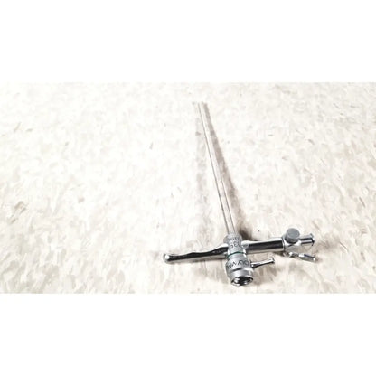 Silver metallic olympus a3173 sheath surgical instrument with long slender shaft and adjustable components in 13.5 fr size