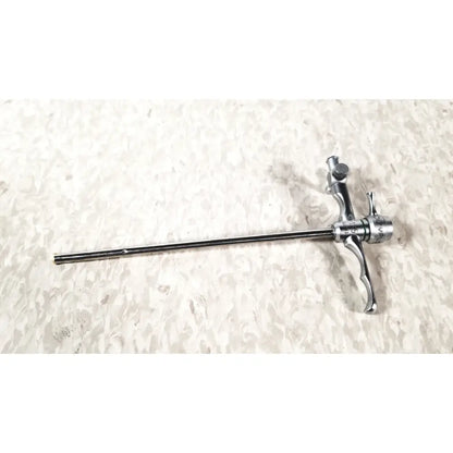 Silver surgical instrument with t-shaped handle and adjustable knobs for the olympus a3173 sheath 13.5 fr instrument