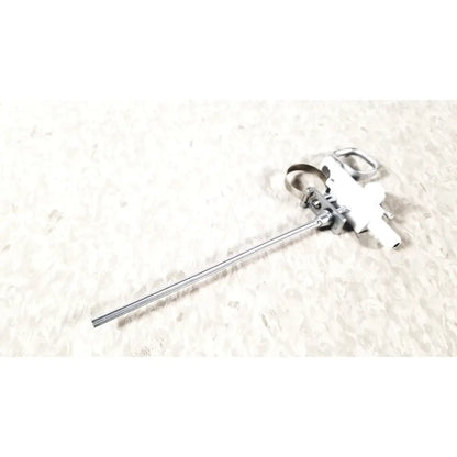 Silver metallic olympus a3176 laparoscopic pediatric iglesias endoscope with white plastic handle and metal clamps