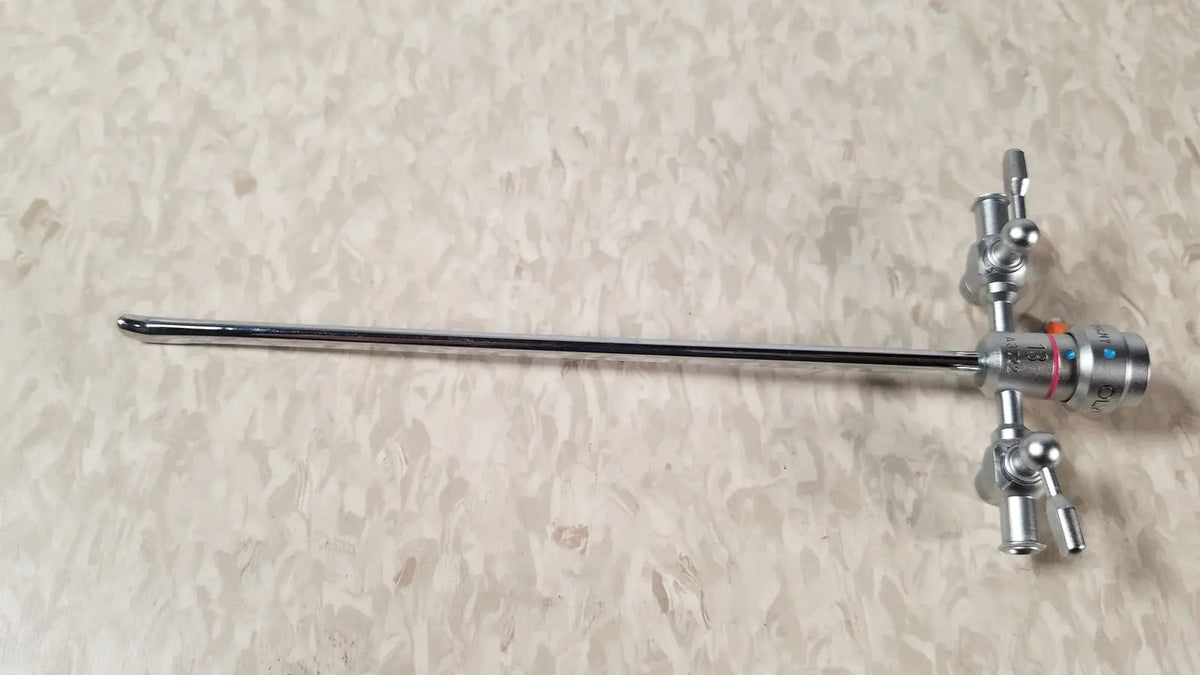 Silver surgical endoscope with slender shaft and control knobs of olympus a3722 pediatric sheath 13 fr instrument