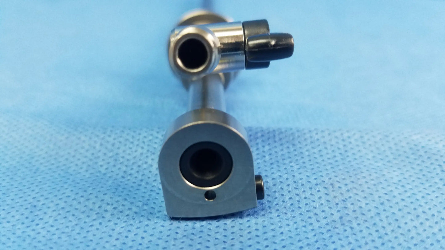 Silver working insert with black knob and metallic shaft featuring gyrus acmi silicone seals for hystero-resectoscope use