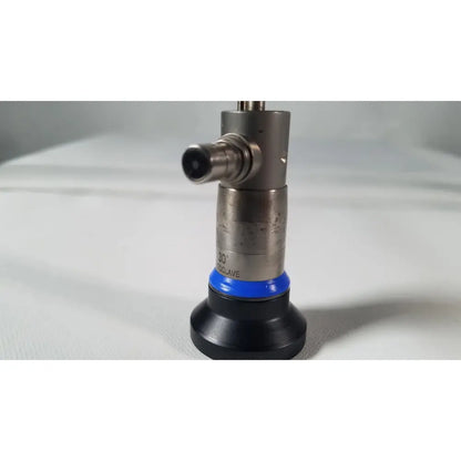 Silver metallic olympus a4629a hd laparoscope 4mm 30 degree with blue ring and black base for autoclave use