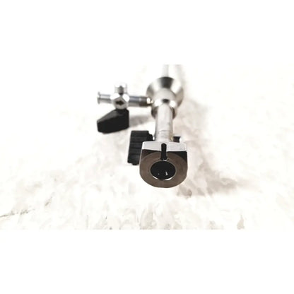 Silver olympus a4764 hysteroscopy sheath 7fr with black plastic knobs and metallic tip for surgical use