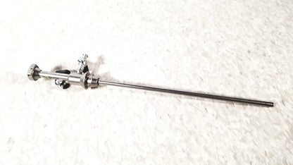 Silver metallic olympus a4764 hysteroscopy sheath 7fr with long slender shaft and articulated handle joints