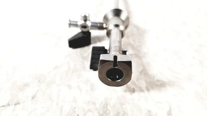 Silver olympus a4764 hysteroscopy sheath 7fr with black plastic knobs and metallic tip for surgical use