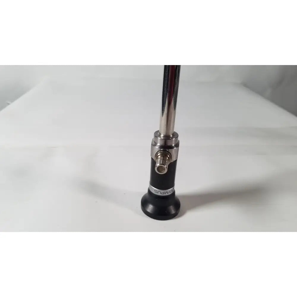 Black and silver olympus a5254 10mm laparoscope with a sleek cylindrical design for precise surgical procedures