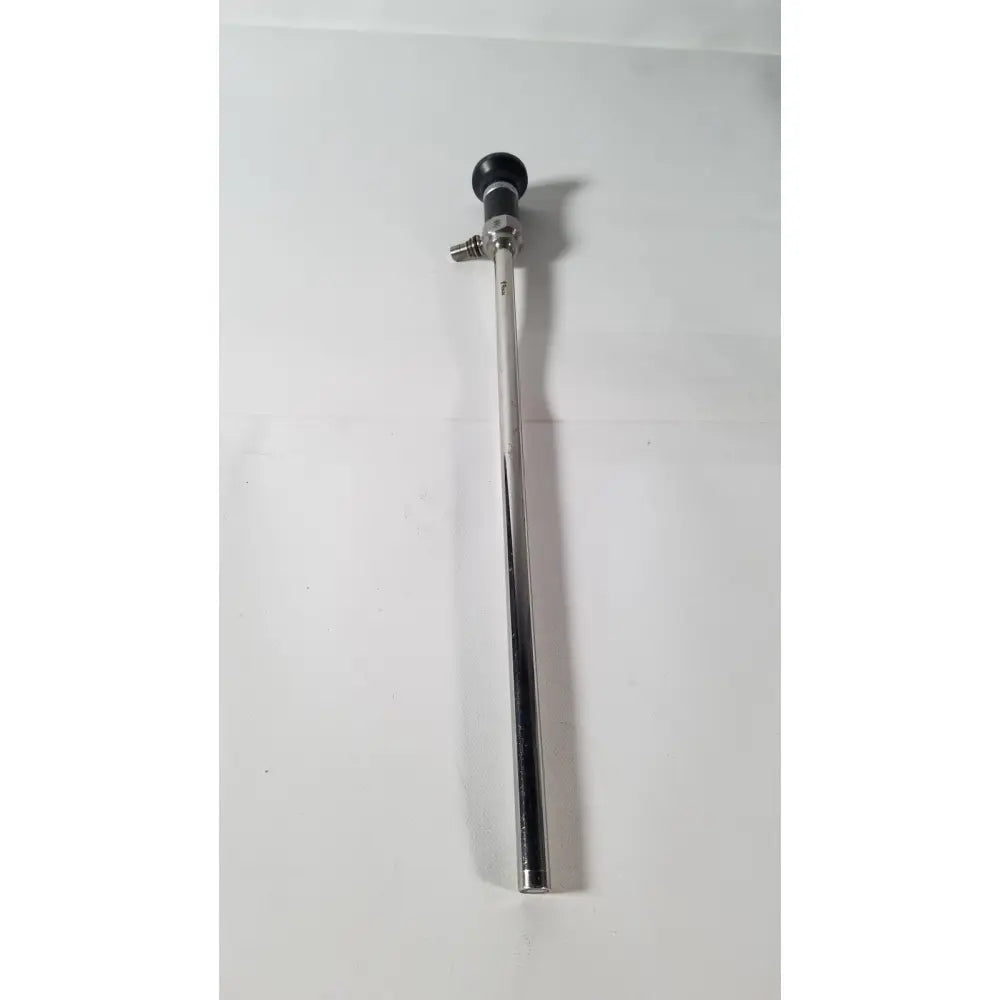 Silver surgical laryngoscope with black spherical handle and metallic joints for olympus a5254 10mm laparoscope use