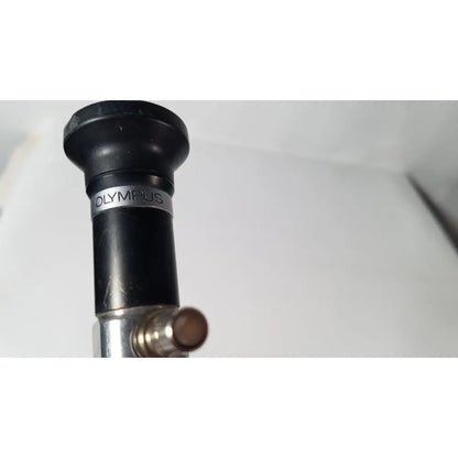 Black olympus a5254 10mm laparoscope lens with silver band and metallic mounting collar for medical use