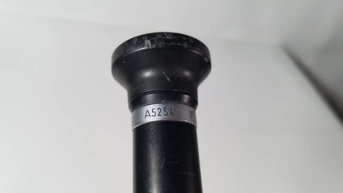 Black cylindrical olympus a5254 10mm laparoscope with matte finish and silver band inscribed a5254 10mm model number