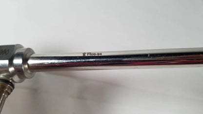 Shiny chrome olympus a5254 10mm laparoscope with engraved model number r06-94 for precision medical use