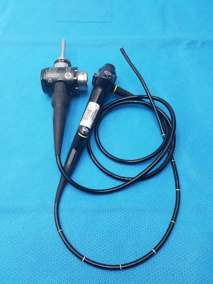 Black olympus evis exera type 1t180 video gastroscope with coiled cable and control handle for medical use