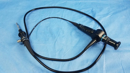 Black olympus fiberscope endoscope rhino-laryngoscope enf type p4 with flexible fiber optic coiled cable and control handle