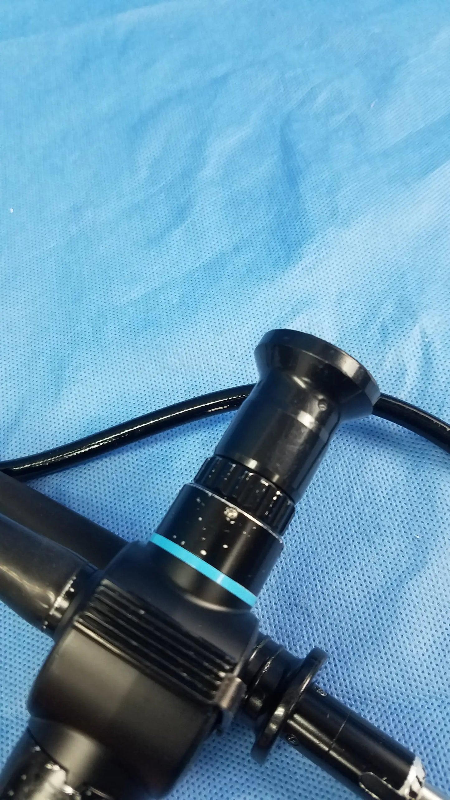 Olympus fiberscope endoscope rhino-laryngoscope enF type p4 black flexible fiber optic with teal accent ring and textured grip