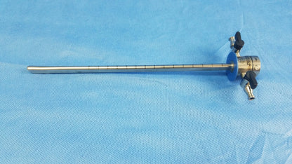 Silver metallic olympus germany a20914a 22.5fr cysto-urethroscope sheath with black knobs endoscopic instrument component