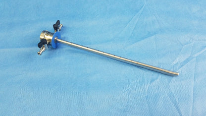 Silver olympus germany a20914a 22.5fr cysto-urethroscope sheath with blue handle and measurement lines endoscopic instrument component