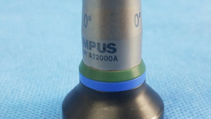 Silver olympus a22000a 0 degree autoclave cystoscope with green and blue bands compatible with olympus cystoscopic systems