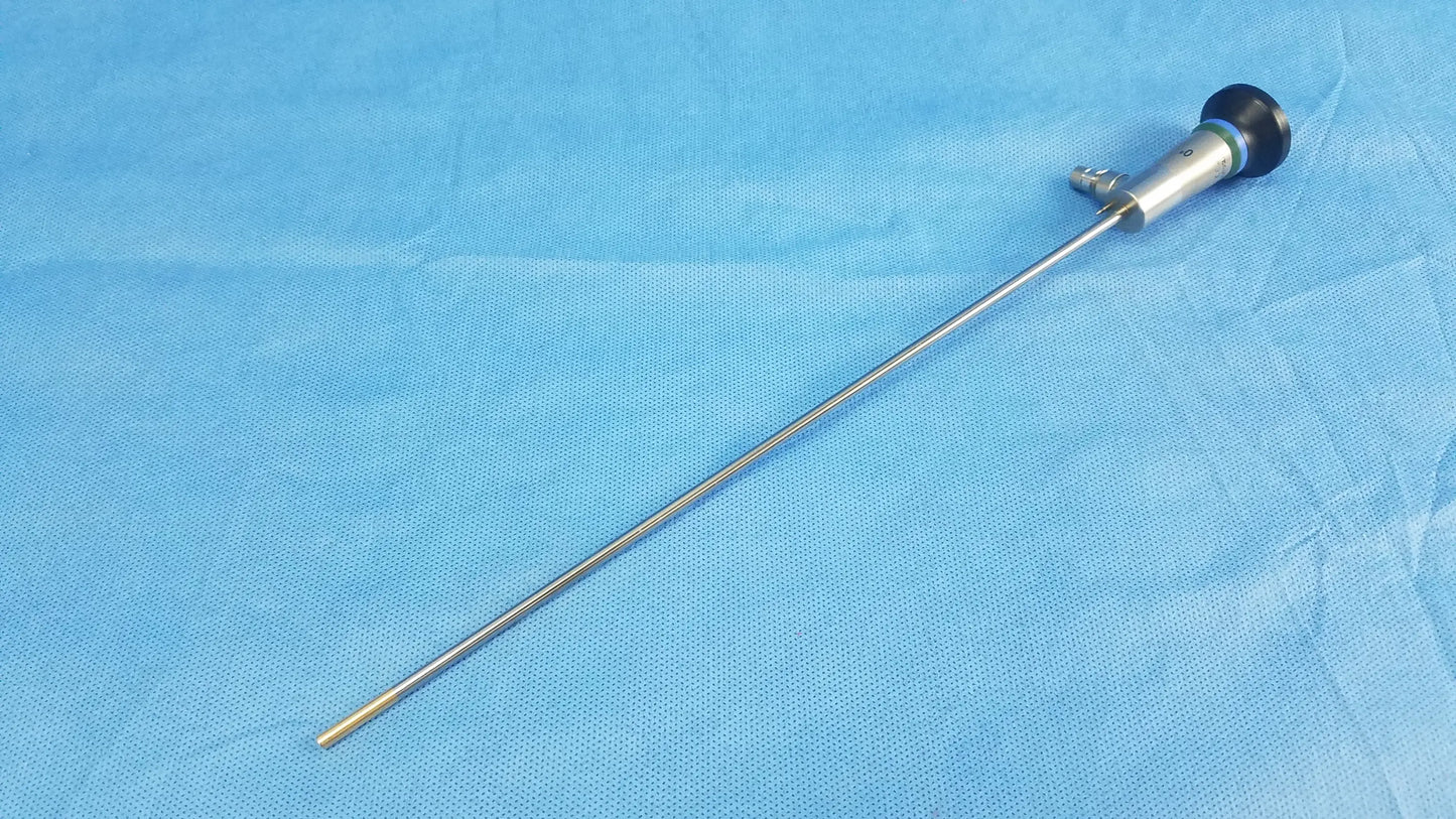 Silver surgical endoscope with black-tipped handle and metallic shaft compatible olympus cystoscopic a22000a model