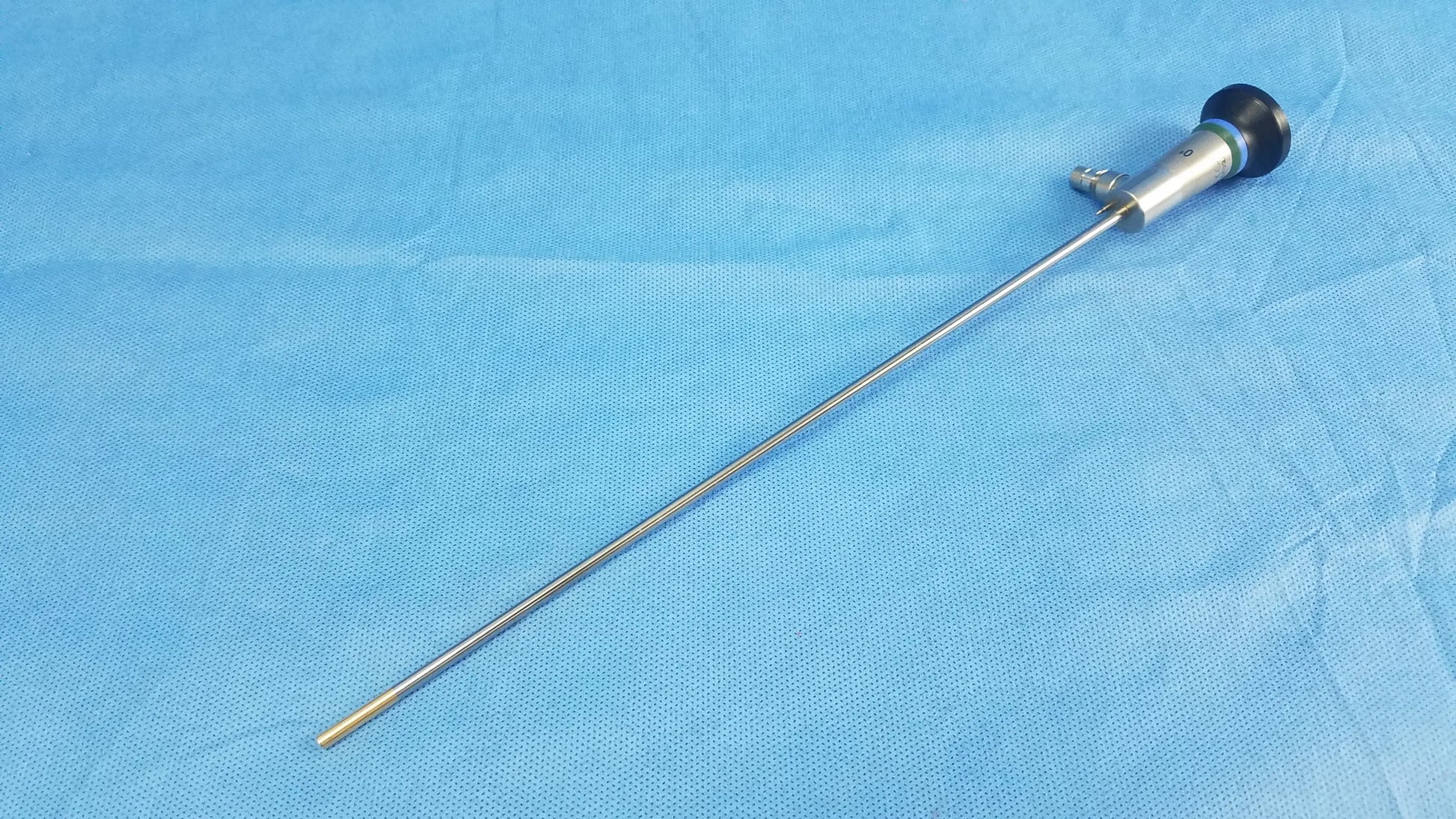 Silver surgical endoscope with black-tipped handle and metallic shaft compatible olympus cystoscopic a22000a model