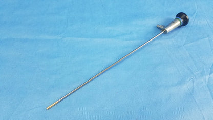 Silver surgical endoscope with black-tipped handle and metallic shaft compatible olympus cystoscopic a22000a model