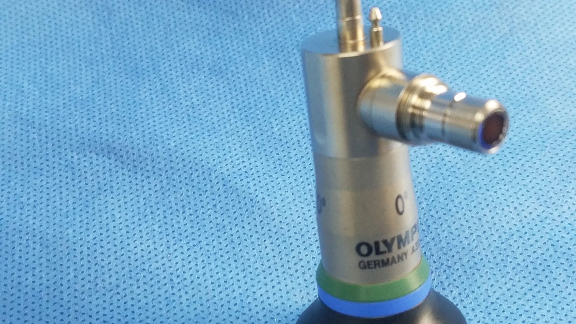 Silver metallic a22000a 0 degree autoclave cystoscope compatible with olympus cystoscopic systems marked olympus germany