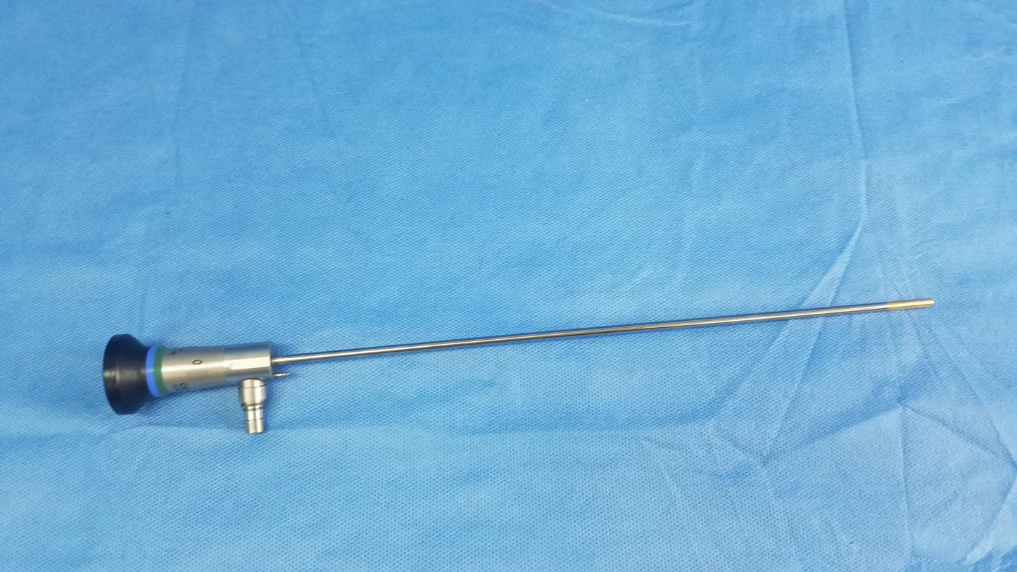 Silver a22000a autoclave cystoscope with black and blue-tipped handle compatible with olympus cystoscopic systems
