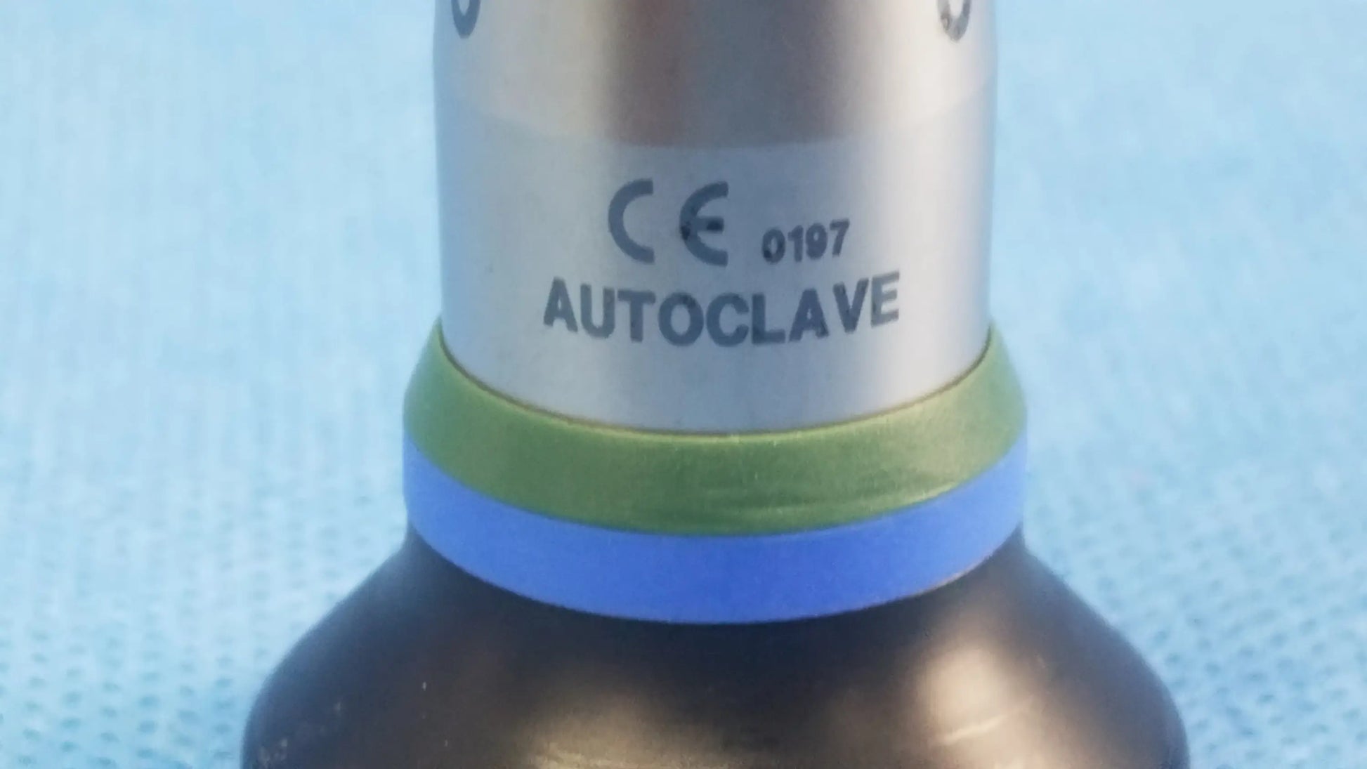 Silver cylindrical autoclave with green and blue bands compatible olympus cystoscopic a22000a for cystoscopic systems